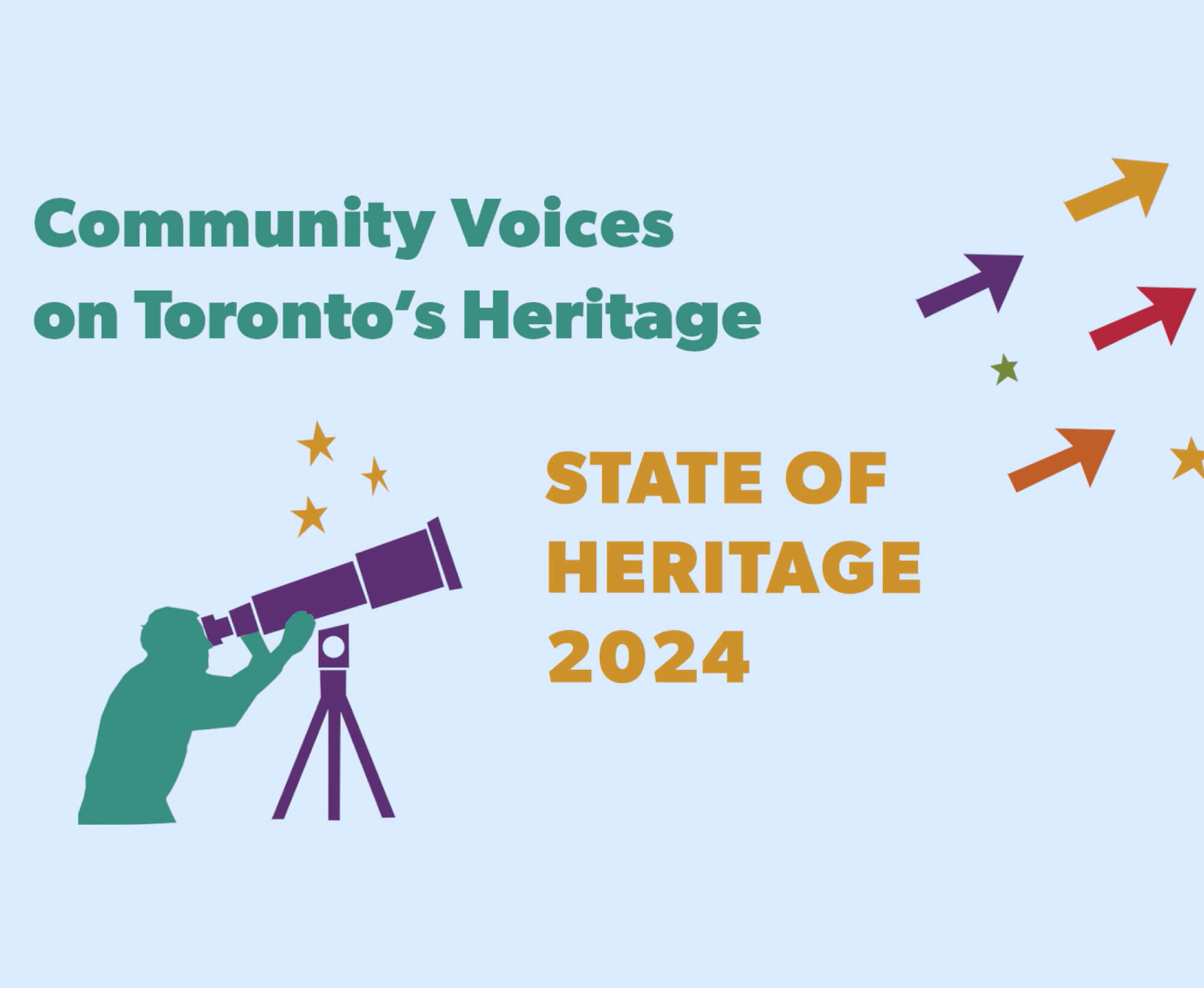 Screenshot from video showing a title card and text: Community Voices on Toronto's Heritage. State of Heritage Report 2023